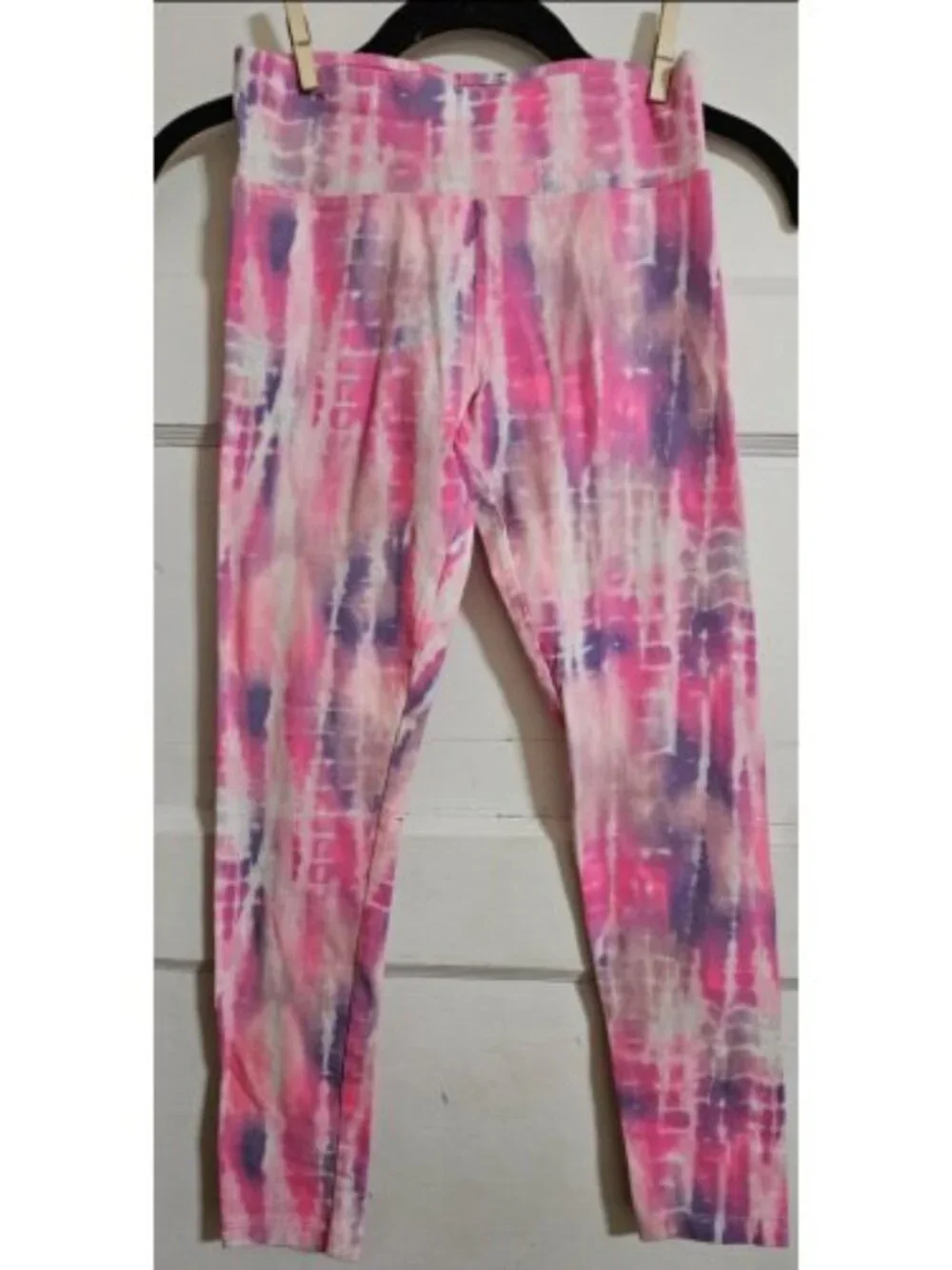 JUSTICE Pink Tie Dye Print Full Length Leggings Girls Size 12